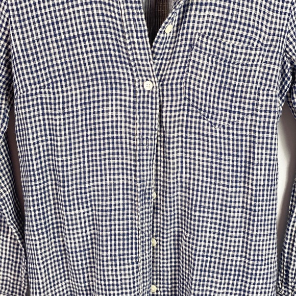 J. Crew Blue Gingham Button Up Boy Fit Size XXS - Picture 3 of 6